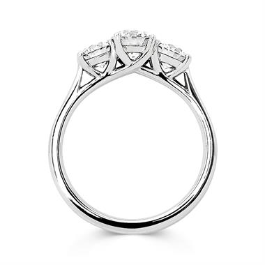 Platinum Diamond Three Stone Engagement Ring 1.50ct thumbnail
