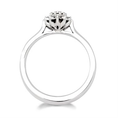 Platinum Diamond Cluster Engagement Ring 0.15ct thumbnail
