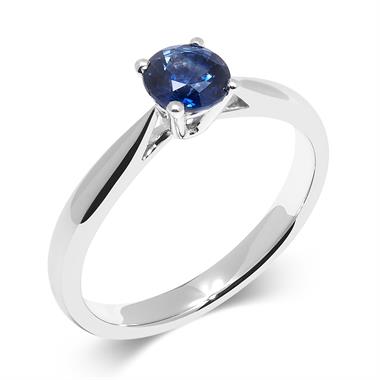 18ct White Gold Sapphire Solitaire Engagement Ring 0.65ct thumbnail