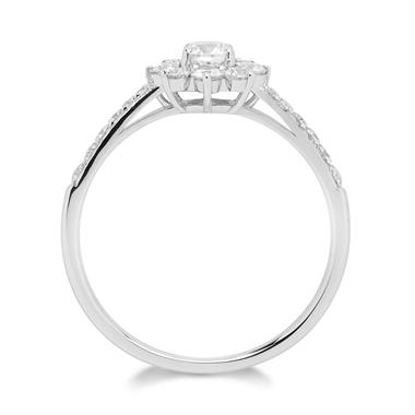 18ct White Gold Flower Design Diamond Cluster Ring thumbnail