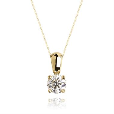 18ct Yellow Gold Classic Diamond Solitaire Pendant 0.25ct thumbnail 