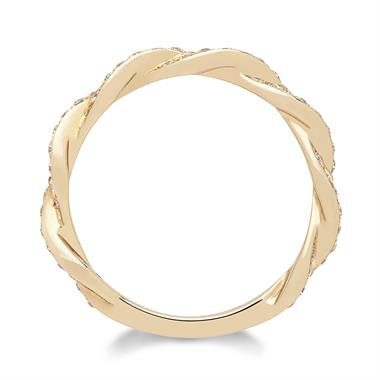 18ct Rose Gold Plaited Design Diamond Dress Ring thumbnail