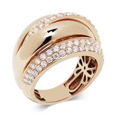 18ct Rose Gold Diamond Dress Ring 1.30ct thumbnail