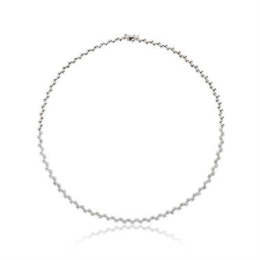18ct White Gold Lattice Design Diamond Necklace 5.60ct thumbnail