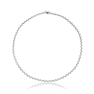 18ct White Gold Lattice Design Diamond Necklace 3.75ct thumbnail 