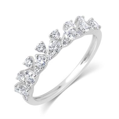 18ct White Gold Petal Design Diamond Dress Ring 0.50ct thumbnail