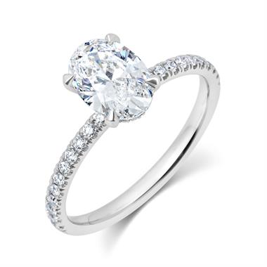 Platinum Oval Diamond Solitaire Engagement Ring 1.39ct thumbnail