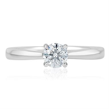 Platinum Diamond Solitaire Engagement Ring 0.35ct thumbnail