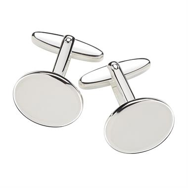 Sterling Silver Oval Design Cufflinks thumbnail 