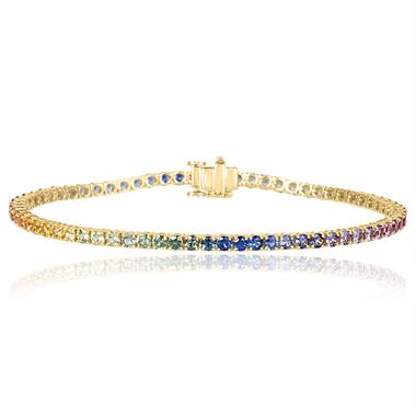 Samba 18ct Yellow Gold Rainbow Sapphire Bracelet thumbnail 