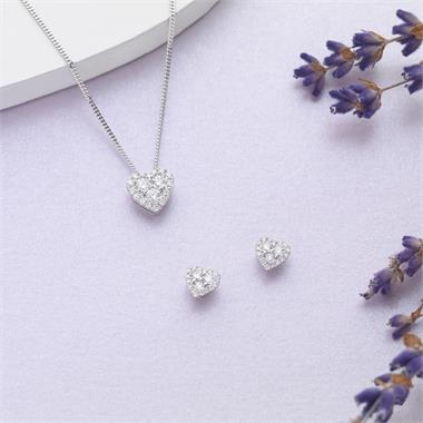 Adore 18ct White Gold Heart Design Diamond Stud Earrings 0.29ct thumbnail