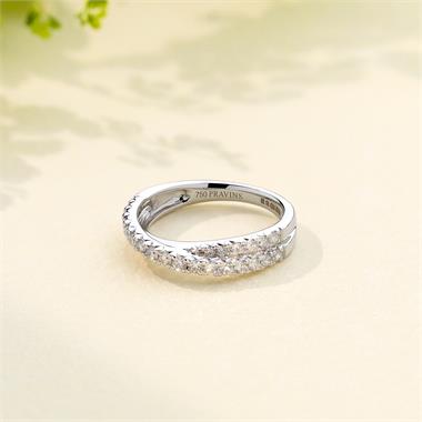 18ct White Gold Crossover Design Diamond Dress Ring 0.50ct thumbnail