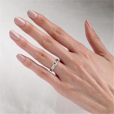 Platinum Twist Design Diamond Solitaire Engagement Ring 0.50ct thumbnail