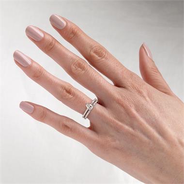 Platinum Pear Shape Diamond Solitaire Engagement Ring 0.75ct thumbnail