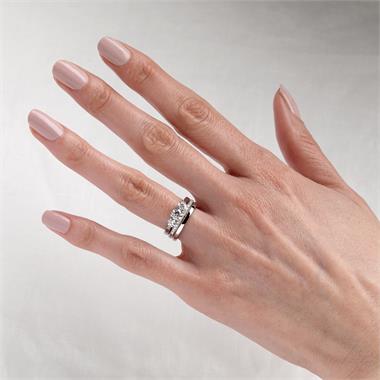 Platinum Diamond Three Stone Engagement Ring 0.90ct thumbnail