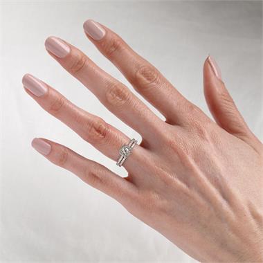 Platinum Cushion Cut Diamond Halo Engagement Ring 0.58ct thumbnail