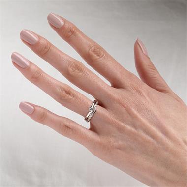 Platinum Diamond Set Shaped Wedding Ring 0.25ct thumbnail