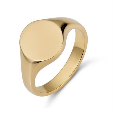 9ct Yellow Gold Small Oval Signet Ring  thumbnail