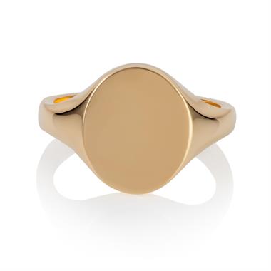 9ct Yellow Gold Large Oval Signet Ring thumbnail