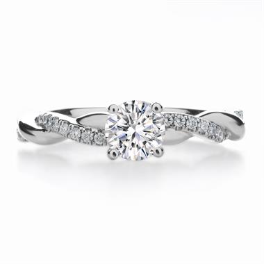 Platinum Plait Design Diamond Solitaire Engagement Ring 0.64ct thumbnail