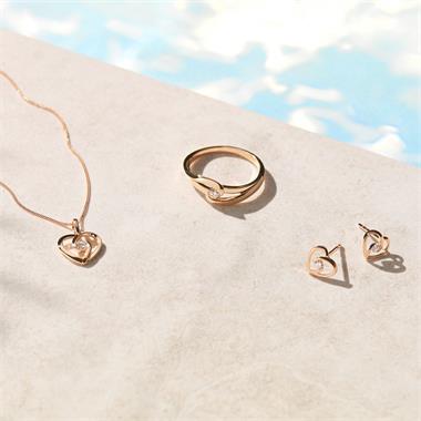 Mon Coeur 18ct Rose Gold Twist Design Diamond Dress Ring 0.08ct thumbnail