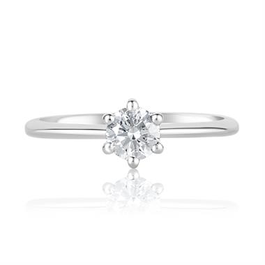 Platinum Six Claw Design Diamond Solitaire Engagement Ring 0.50ct thumbnail
