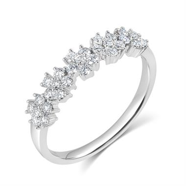18ct White Gold Flower Design Diamond Dress Ring 0.45ct
 thumbnail 
