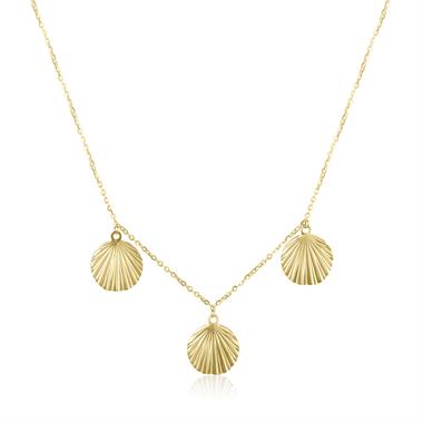 18ct Yellow Gold Triple Shell Design Necklace thumbnail