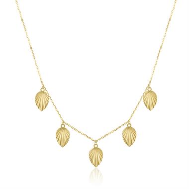 18ct Yellow Gold Leaf Design Necklace thumbnail