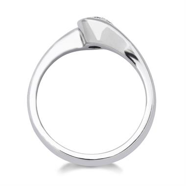 18ct White Gold Twist Design Diamond Solitaire Engagement Ring 0.32ct thumbnail