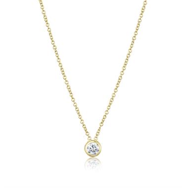 18ct Gold Diamond Solitaire Necklace 0.20ct thumbnail