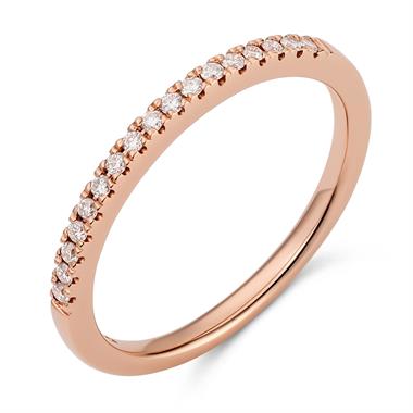18ct Rose Gold Diamond Set Wedding Ring 0.12ct thumbnail