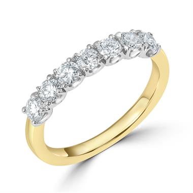 18ct Yellow Gold Diamond Seven Stone Eternity Ring 0.70ct thumbnail
