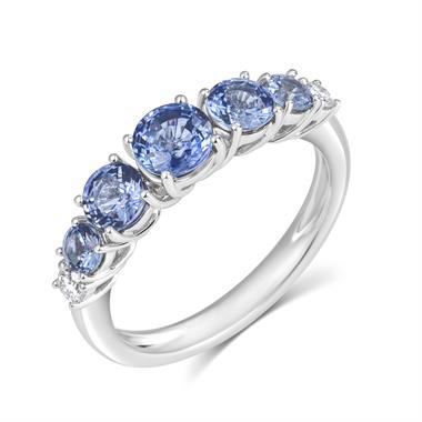 Bonbon 18ct White Gold Sapphire and Diamond Dress Ring thumbnail 