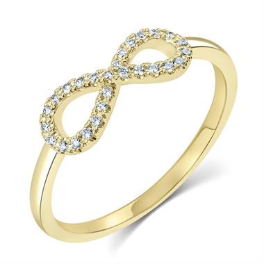 Infinity 18ct Yellow Gold Diamond Dress Ring 0.13ct thumbnail