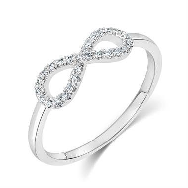 Infinity 18ct White Gold Diamond Dress Ring 0.13ct thumbnail