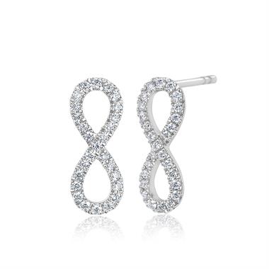 Infinity 18ct White Gold Diamond Earrings 0.16ct thumbnail