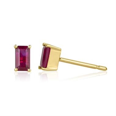 18ct Yellow Gold Ruby Solitaire Stud Earrings thumbnail