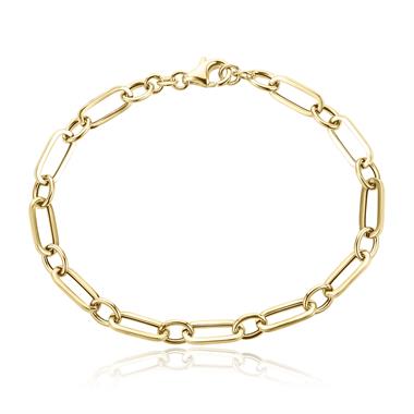 18ct Yellow Gold Paperlink Chain Bracelet thumbnail