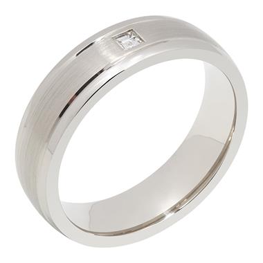Platinum Diamond Set Wedding Ring 0.05ct thumbnail