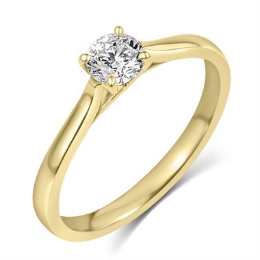 18ct Yellow Gold Diamond Solitaire Engagement Ring 0.35ct thumbnail