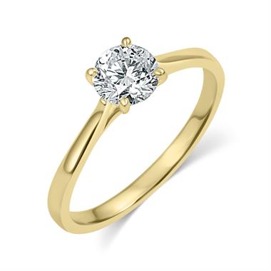 18ct Yellow Gold Diamond Solitaire Engagement Ring 0.70ct thumbnail