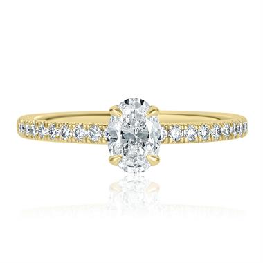 18ct Yellow Gold Oval Cut Diamond Solitaire Engagement Ring 0.50ct thumbnail