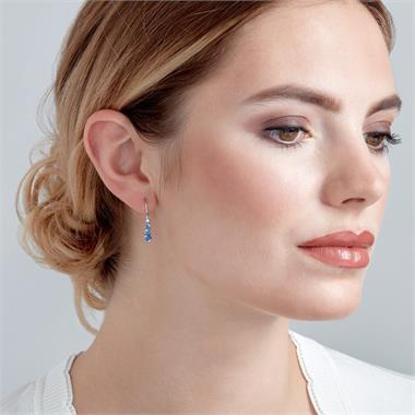 Bonbon 18ct White Gold Sapphire and Diamond Drop Earrings thumbnail