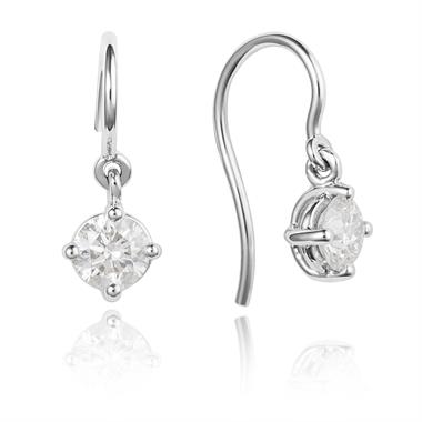 18ct White Gold Diamond Drop Earrings 0.66ct thumbnail