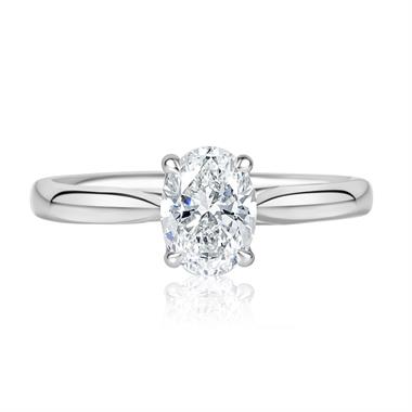 Platinum Oval Cut Diamond Solitaire Engagement Ring 1.00ct thumbnail