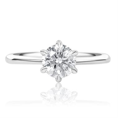 Platinum Six Claw Diamond Solitaire Engagement Ring 1.00ct thumbnail