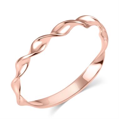 18ct Rose Gold Twist Design Dress Ring thumbnail