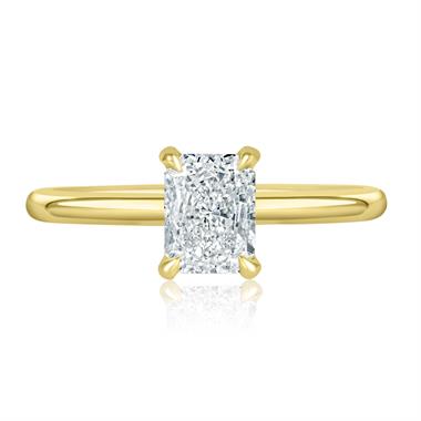 18ct Yellow Gold Radiant Diamond Solitaire Engagement Ring 0.98ct thumbnail