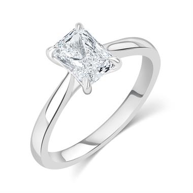 Platinum Radiant Diamond Solitaire Engagement Ring 1.00ct thumbnail 
